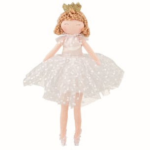 Bomboniera bambola principessa in tessuto tulle bianco da appendere h 40 cm art 28627