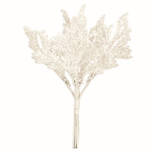 Mazzetto fiore tipo corallo finto colore Bianco decorazione Wedding matrimonio h 14 cm set 8pz art 28757