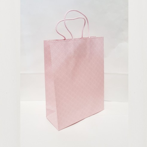 Busta Shopper Sacchetto  con manico in corda modello Matelassè Rosa 23x10x30 cm Set 10 pz art 37502