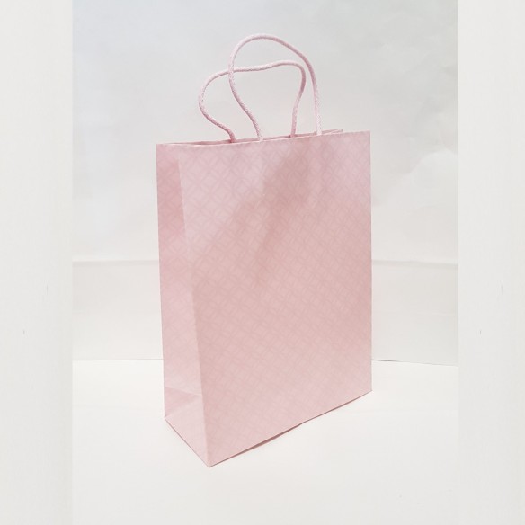 Busta Shopper Sacchetto  con manico in corda modello Matelassè Rosa 23x10x30 cm Set 10 pz art 37502