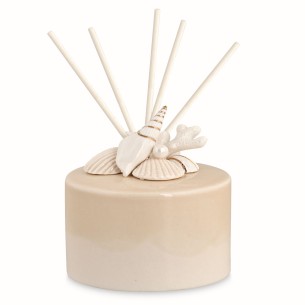 Diffusore in ceramica inserto Conchiglia Bomboniera Matrimonio con Scatola D 9 x h10 cm art 28837