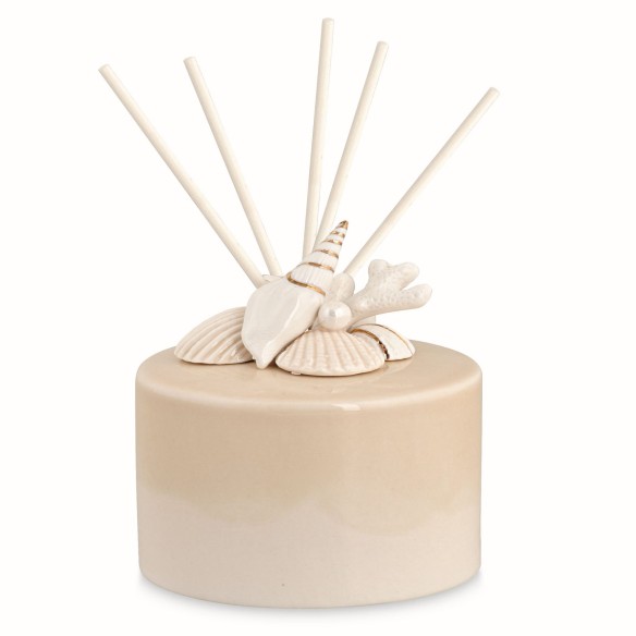 Diffusore in ceramica inserto Conchiglia Bomboniera Matrimonio con Scatola D 9 x h10 cm art 28837