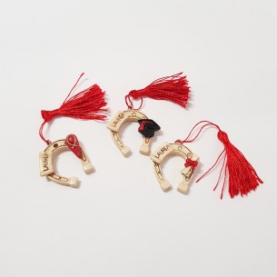 Ferro di Cavallo in resina bomboniera Decorazione laurea 4 cm da appendere set 12 pz art 049858