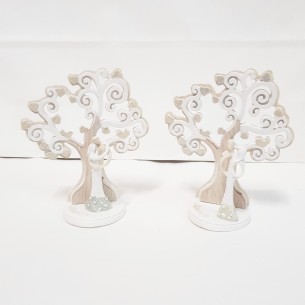 Bomboniera Coppia innamorati albero della vita resina wedding h 12 cm set 2 pz art 049899