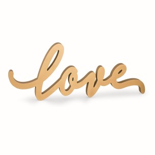 Decorazione Scritta il Legno Oro LOVE Wedding Matrimonio 55x2,5xh17 cm Art 28818