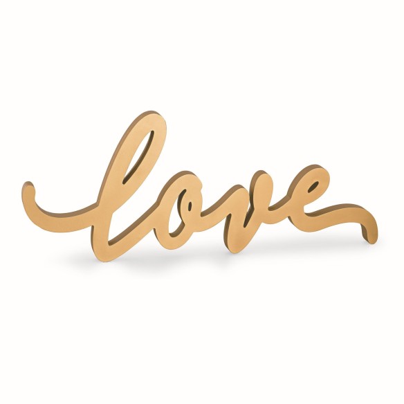 Decorazione Scritta il Legno Oro LOVE Wedding Matrimonio 55x2,5xh17 cm Art 28818