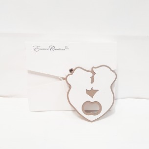 Bomboniera Apri bottiglia sagoma cuore e coppia innamorati 10 cm con scatola art 12376