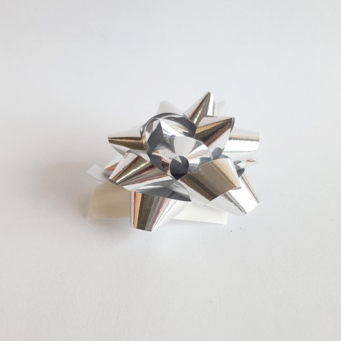 Coccarda stella adesiva decorazione busta pacco regalo 10mm Argento 100 pz art ARG100
