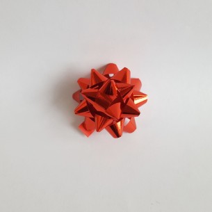 Coccarda  fiocco stella adesiva decorazione busta pacco regalo confezione  10mm Rosso 100 pz art ROS100