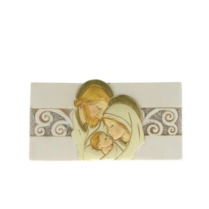 Bomboniera icona in resina Quadretto con Sacra Famiglia 12 x h 6 cm art 049874
