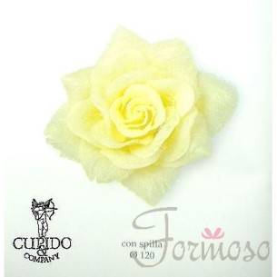 Rosa pizzo fiore giallo decorazione sacchetti scatole matrimonio art 57732