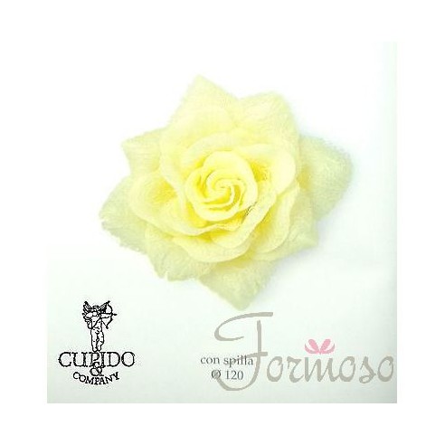 Rosa pizzo fiore giallo decorazione sacchetti scatole matrimonio art 57732