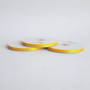 Nastro doppio raso 6 mm rotolo bobina da 50 mt Giallo intenso fai da te - art D0611