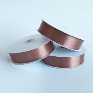 Nastro doppio raso 25 mm rotolo bobina da 50 mt MARRONE fai da te - art D2505