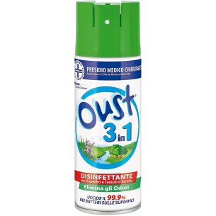 Oust 3in1 Spray Elimina Odori Disinfettante, Confezione da 400 ml
