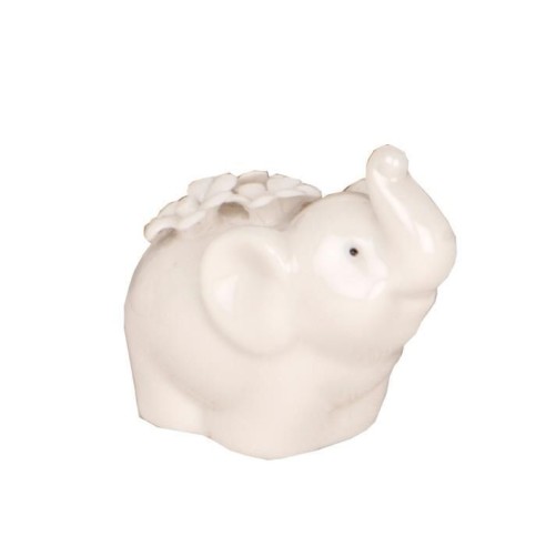 Elefantino in ceramica BIANCA Battesimo Nascita matrimonio h 5 cm art 02237