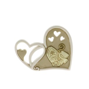 Bomboniera icona cuore con simbolo Cresima da Appoggio 8 x h 6 cm art 049867
