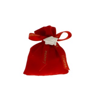 Bomboniera Sacchetto confetti in tessuto Rosso con cappello laurea gesso 8 x h 10 cm Confezione 12 pz art C2116