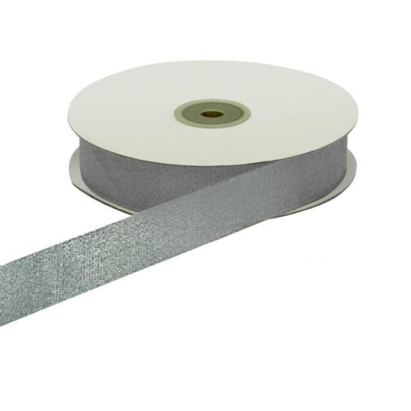 Nastro glitter Argento larghezza da 2,5 cm rotolo bobina da 50 mt  fai da te - art DM2502