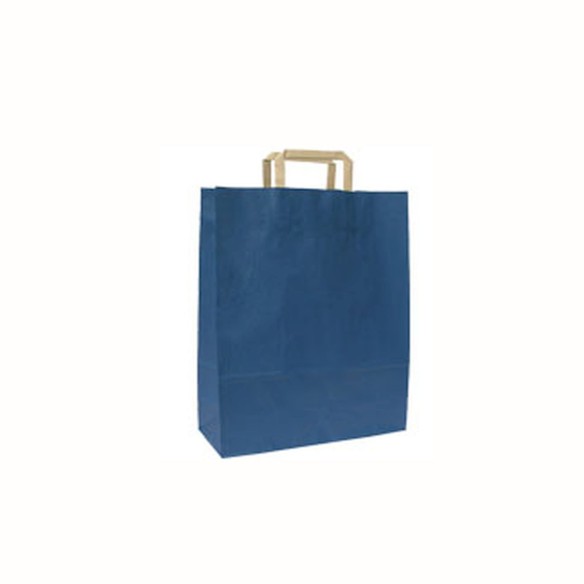 Busta in carta colore Blu con Manico Piattina 23x10xh 32 cm - 1 pz - art 53PTBLUE231