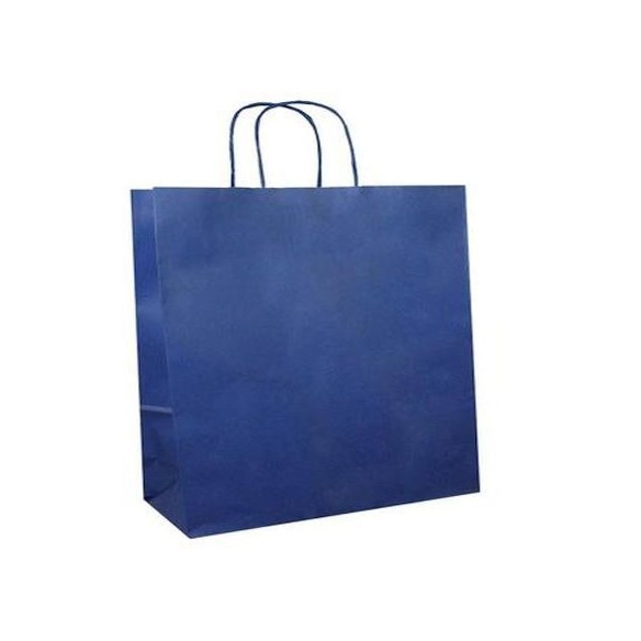 Busta in carta colore Blu scuro con Manico Ritorto 54x14xh 50 cm - 1 pz - art 53BLUETTE54C1