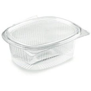 Vaschette ovali in OPS trasparenti usa e getta con coperchio unito utile per pasta ,riso e alimenti in genere da cc 2000 confezi