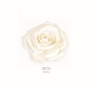Fiore tipo Rosa in tessuto Avorio ideale per decorazione wedding D 50 cm art 28720
