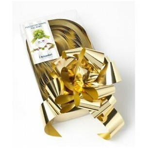 Coccarda fiocco auto tirante 50 mm per matrimonio auto casa sposi ORO LUCIDO conf 30 pz - art 2270.03 2