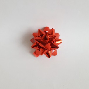 Coccarda fiocco  stella adesiva decorazione busta pacco regalo 6,5 mm Rosso 100 pz art ROSSO6,5