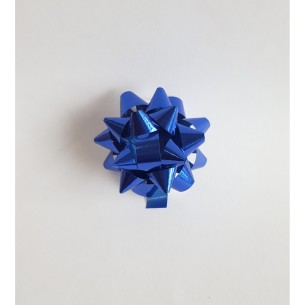 Coccarda fiocco  stella adesiva decorazione busta pacco regalo 6,5 mm BLU 100 pz art BLU6,5