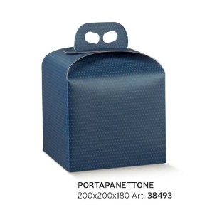 Scatola Natalizia porta Panettone artigianale per Pasticceria Colore SPOT BLU mis. 20 x 20 xh 18 cm Confezione 50 pz Art 38493