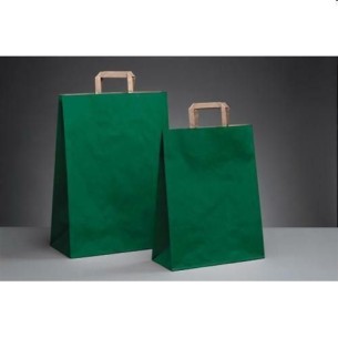 Busta in carta colore Verde con Manico Piatto 32x17xh 45 cm  conf 250 pz art BUVE321745 2