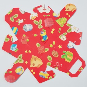 Scatola tipo Borsetta rosso con disegni di natale h 8 cm conf 10 pz art 0491 2