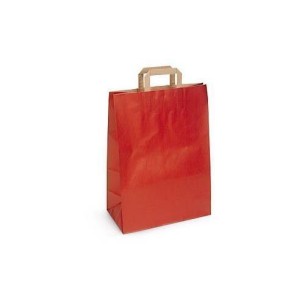 Busta in carta rossa con Manico Piatto 45x15xh 49 cm  conf 200 pz art BURO451549
