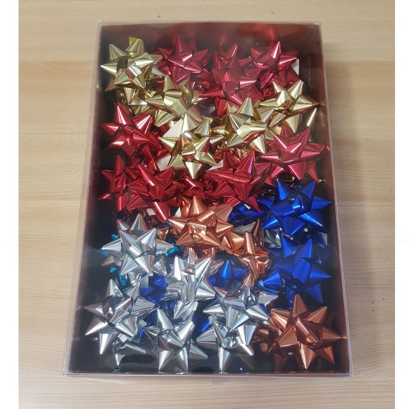 Coccarda stella adesiva decorazione busta pacco regalo 19 mm Multicolore 70 pz art 3270.00