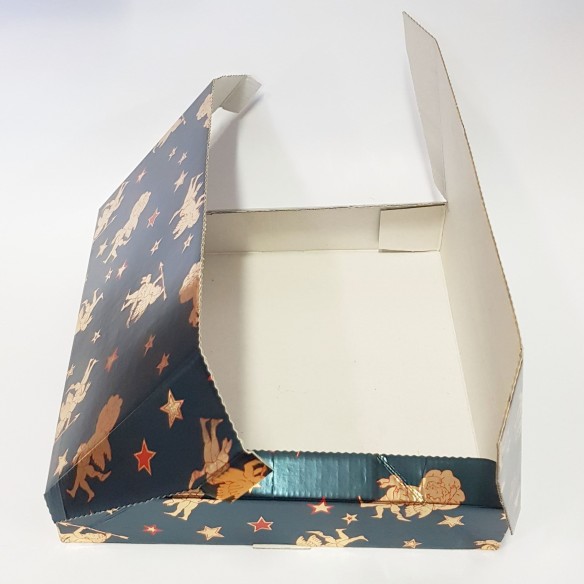 Scatola astuccio tipo MARMOTTA con disegni Angeli oro Natalizi misura 30x30xh 6 cm art 8931