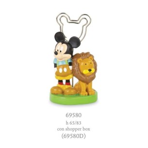 Bomboniera Mickey Mouse Topolino Disney Giungla Wild Party  con clip porta foto h 8,3 cm con scatola Art 69580