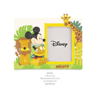 Bomboniera porta foto Mickey Mouse Topolino Disney Giungla Wild Party 15 x h 12,2 cm con scatola Art 69581