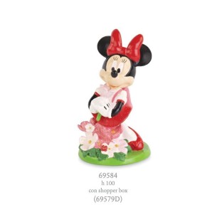 Bomboniera statuina Minnie Disney LOVE NATURE con fiori e scatola h 10 cm Art 69584