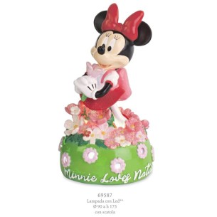 Bomboniera Lampada Minnie Disney LOVE NATURAL D 9 x h 17,5 cm con scatola Art 69587