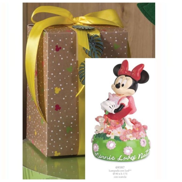 Bomboniera Lampada Minnie Disney LOVE NATURAL D 9 x h 17,5 cm con scatola Art 69587