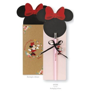 Bomboniera Matita Minnie Disney LOVE NATURAL h 17,5 cm con scatola Art 69596