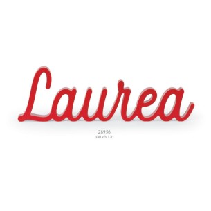 Decorazione Scritta LAUREA il Legno colore Rosso 38 x h 12 cm Art 28956