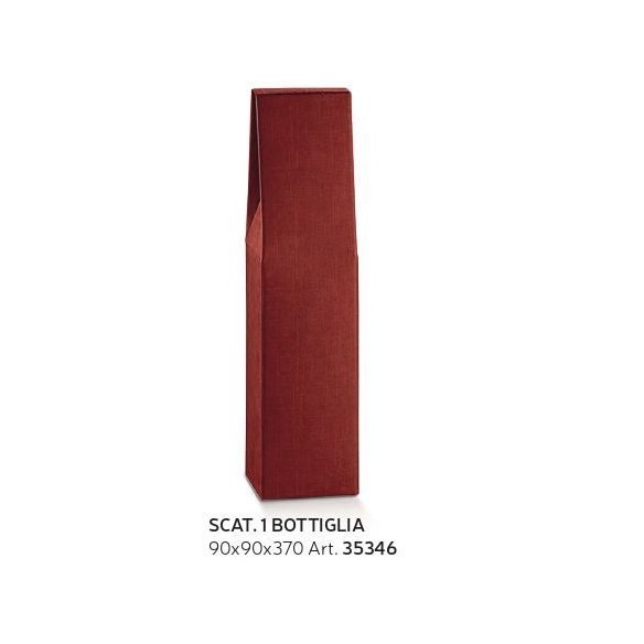 Scatola Porta 1 Bottiglia Colore Seta Bordeaux 9 x 9 x h 37 cm Set 50 pz Art 135346S