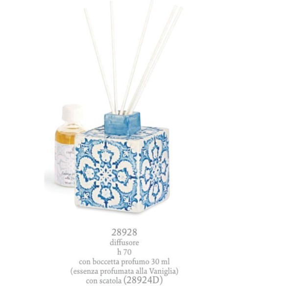 Bomboniera profumatore in ceramica smaltata Blu Mod. MEDITERRANEO con scatola h 7 cm art 28928