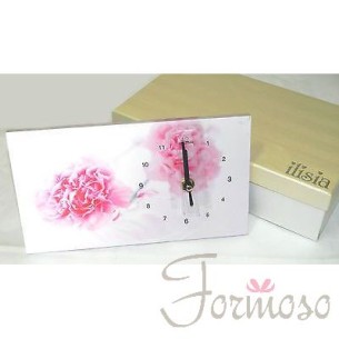 Elegante orologio c/fiore garofano bomboniere matrimonio 230x130 mm art. IL422