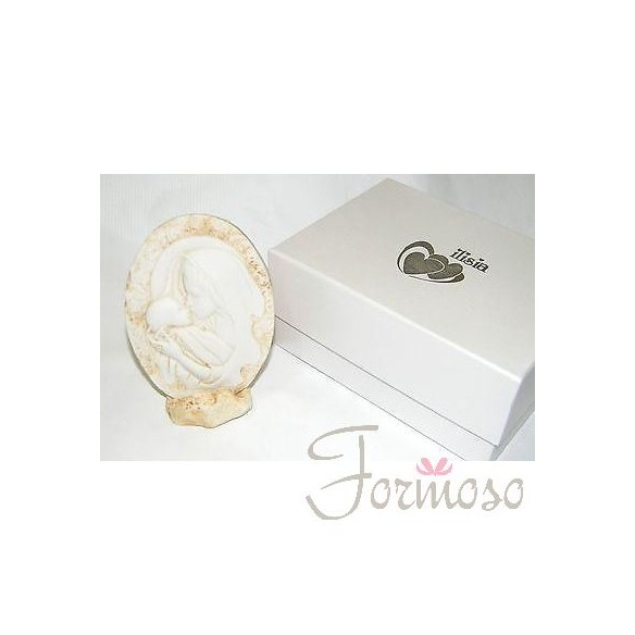 Icona in resina effetto pietra con maternità 120x80 mm art IL381