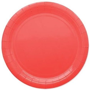 Piatti piatto BIODEGRADABILE carta cellulosa Rosso festa Party  D 24 cm conf 25 pz Art 74077