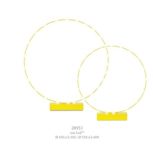 Decorazione  Wedding Matrimonio set 2 cerchi Giallo con base e LED D. 45xh 50 - D 55 x h 60   Art 28951
