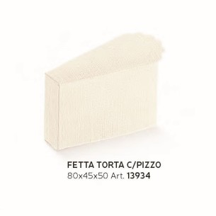 Scatola bomboniera Fetta Torta SETA BIANCO  8 x 4,5 x 5 Cm - Conf  200 pz art 13934